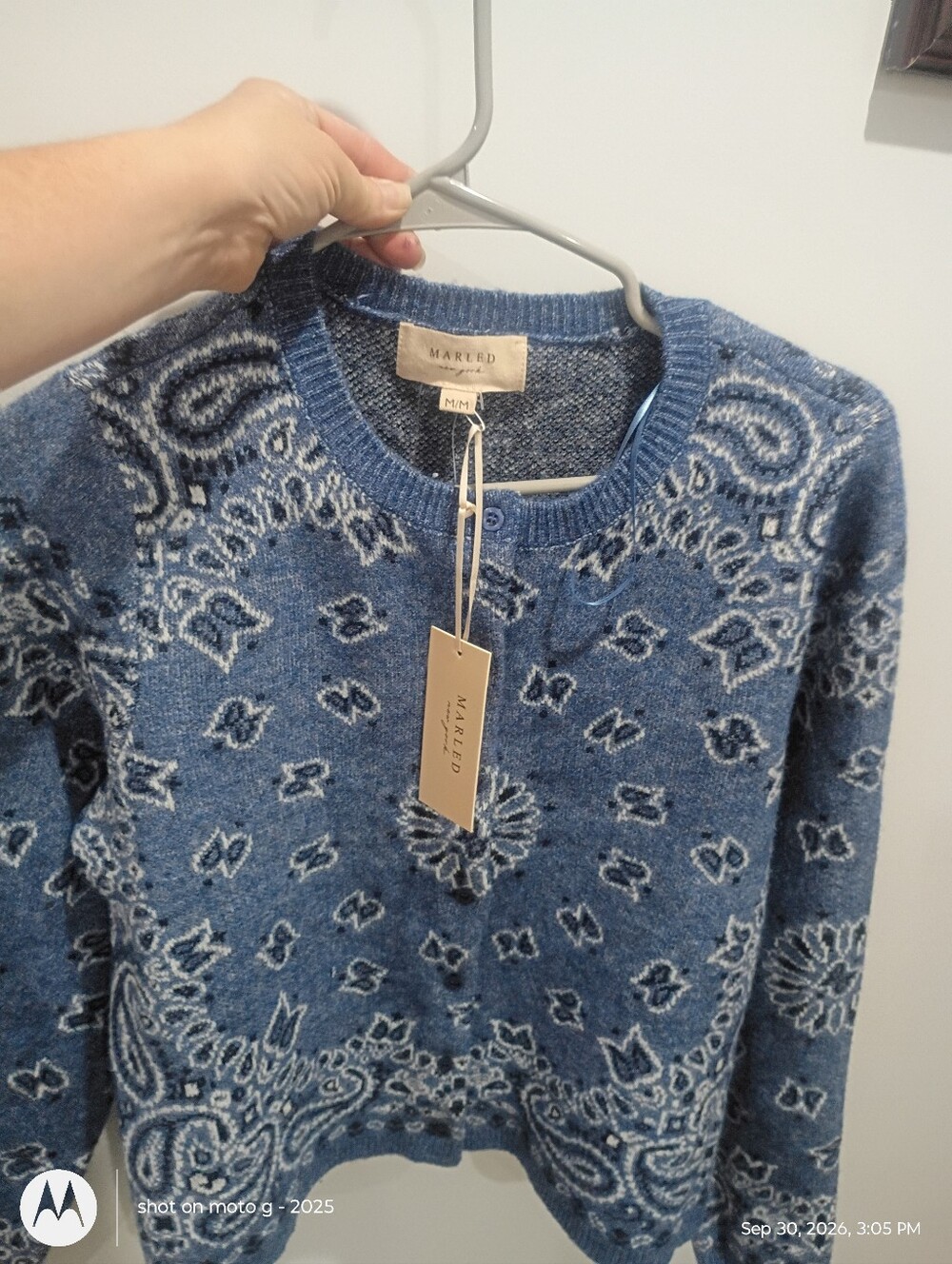 Tik Tok Viral Blue Bandana Cardigan